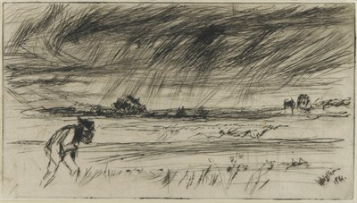 嵐、1861年（紙の乾燥点） 作： James Abbott McNeill Whistler